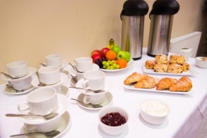Coffee Station with Fruit and Cookies